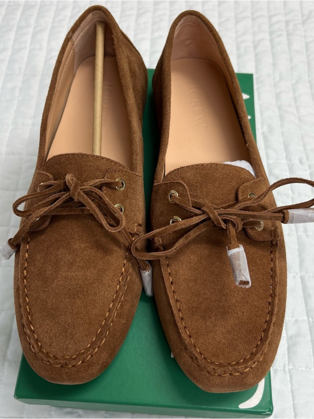 J. Crew Suede Driving Loafers English Saddle Brown Size 10.5 New - Picture 8 of 10